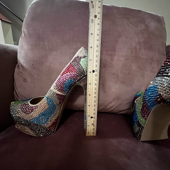 Steve Madden Dyvinal Camouflage Rhinestone Heels Sz 7 - Picture 11 of 12